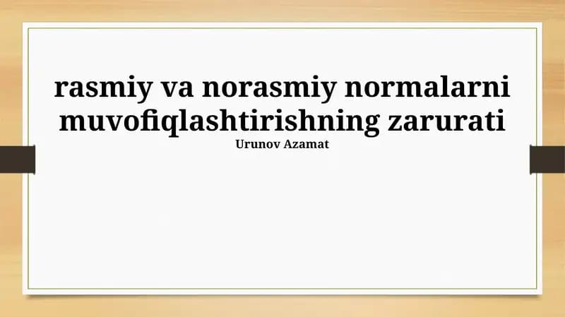 Normalar muvofiqlashtirish