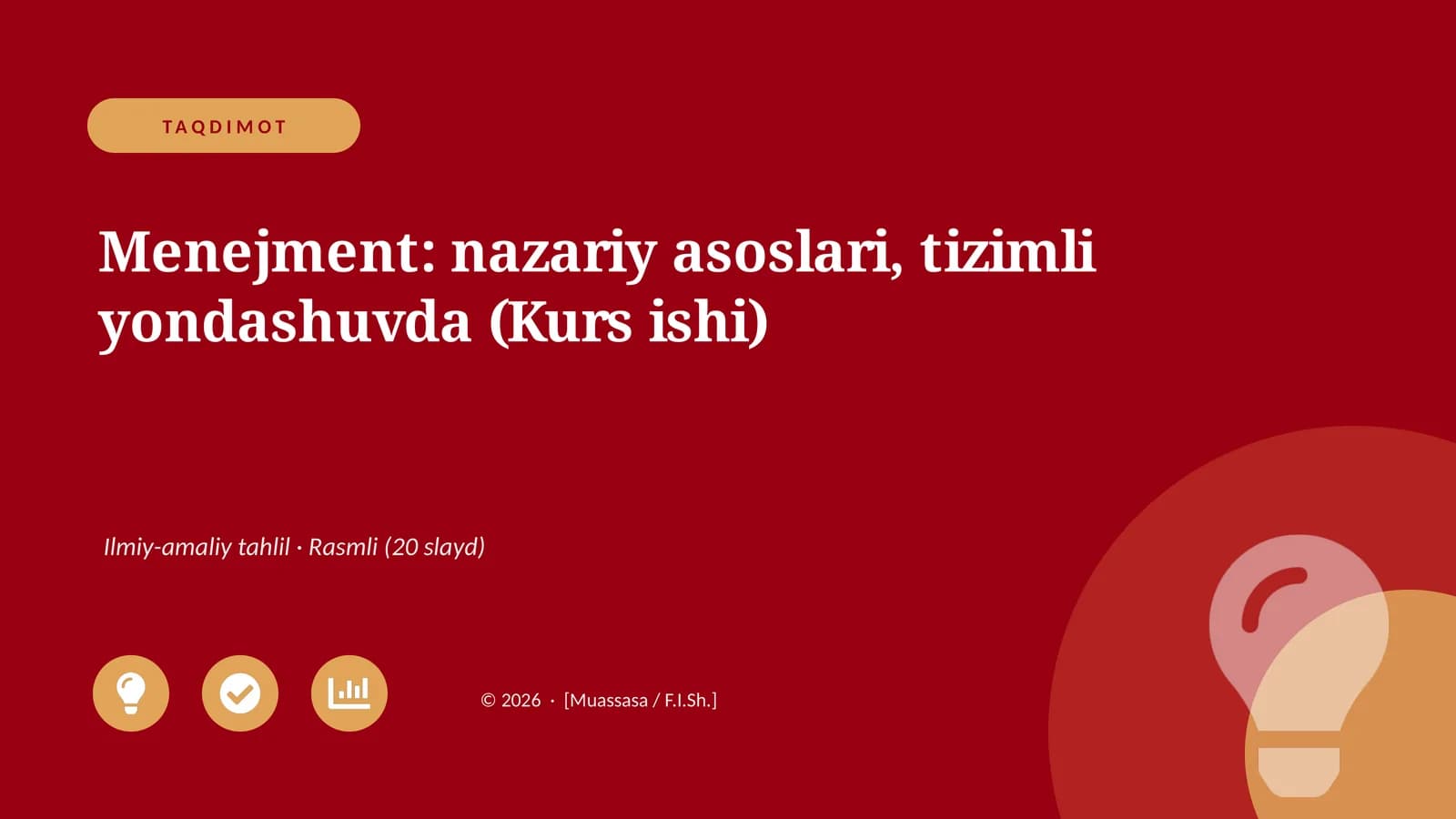 Menejment: nazariy asoslari, tizimli yondashuvda (Kurs ishi)