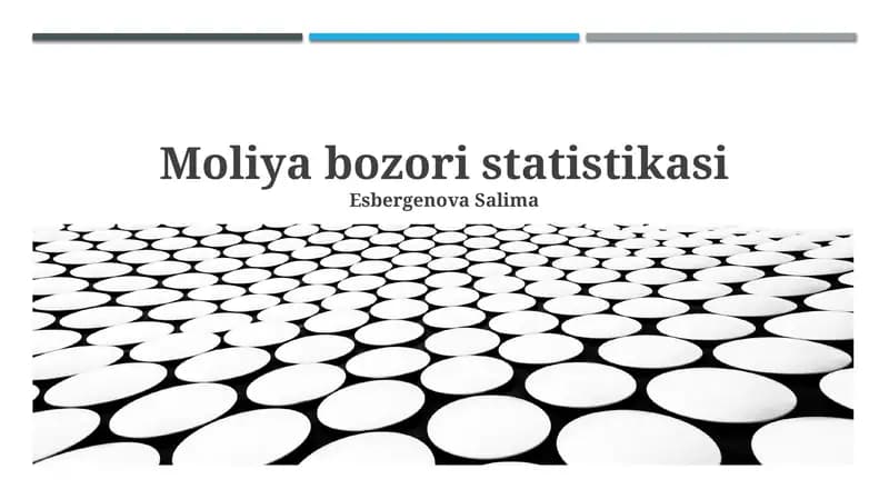 Moliya bozori statistikasi