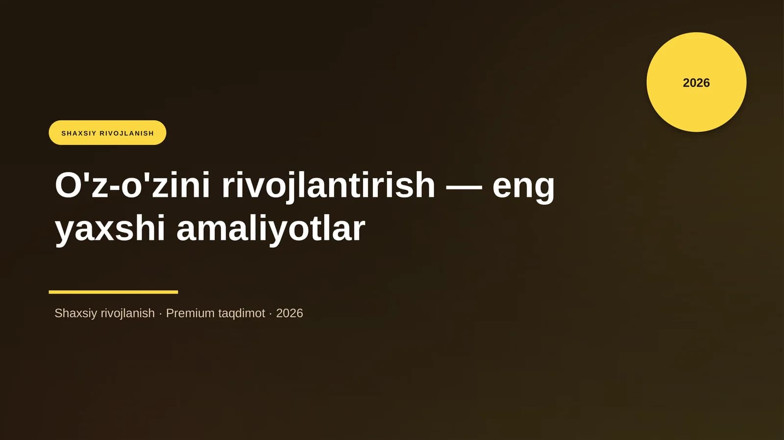 O'z-o'zini rivojlantirish