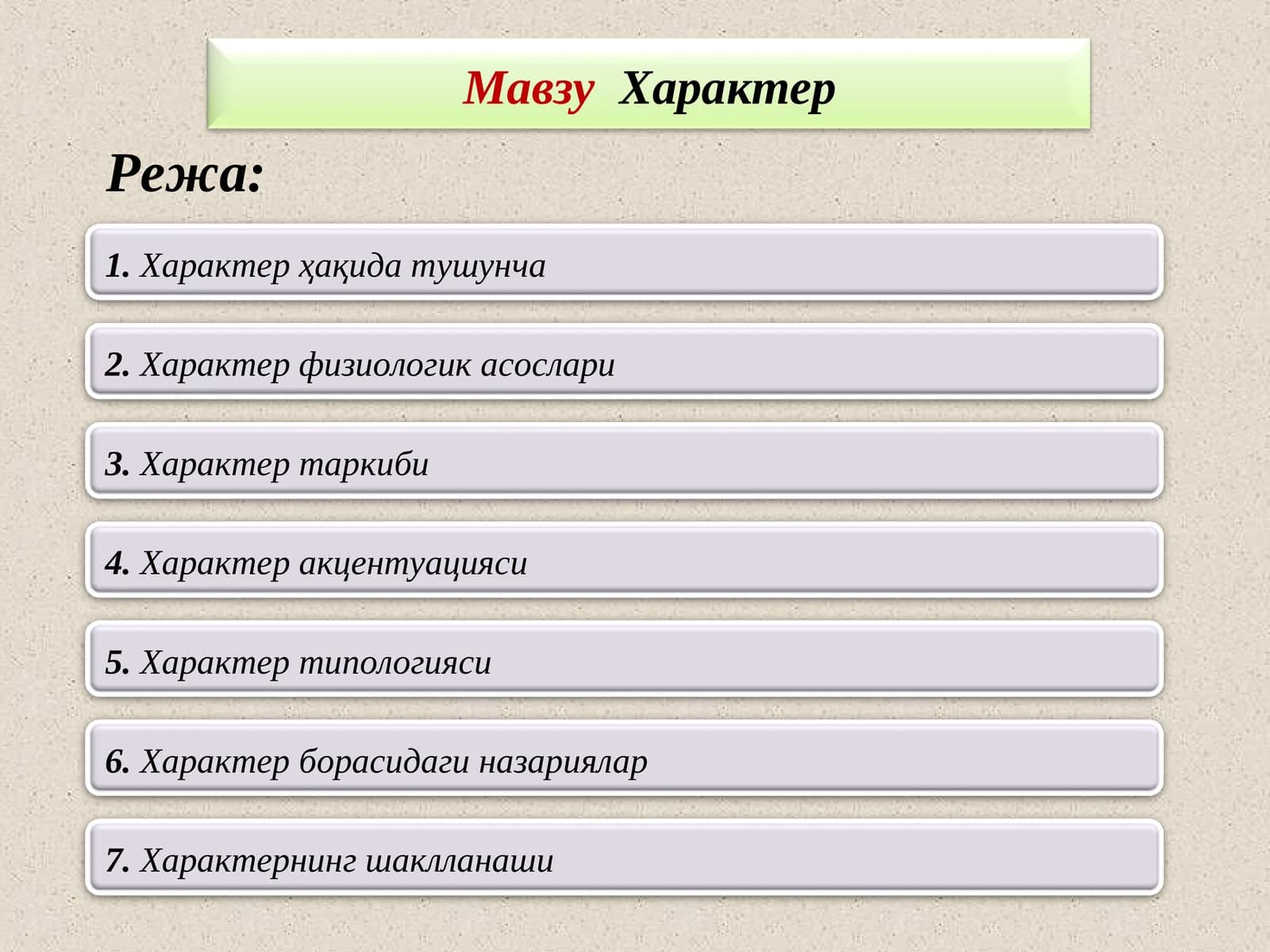 Характер