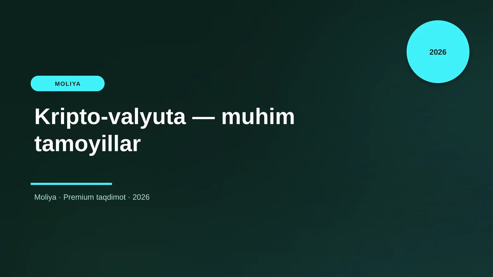 Kripto-valyuta — muhim tamoyillar