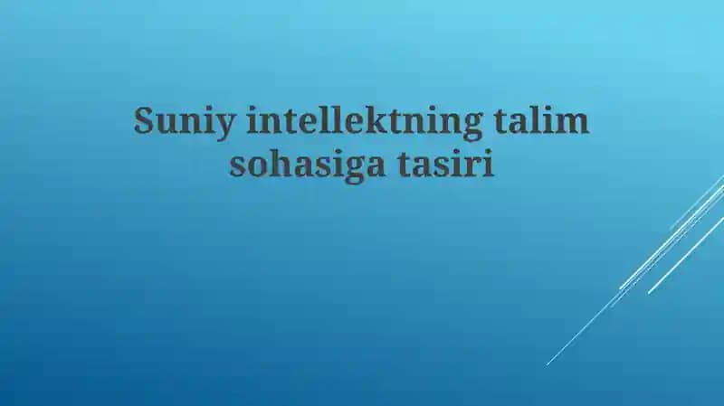 Sun'iy intellektning ta'lim sohasi