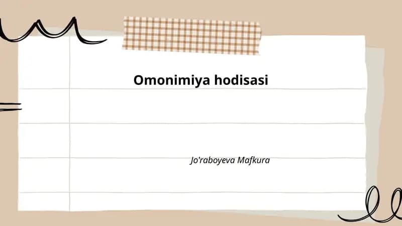 Omonimiya hodisasi