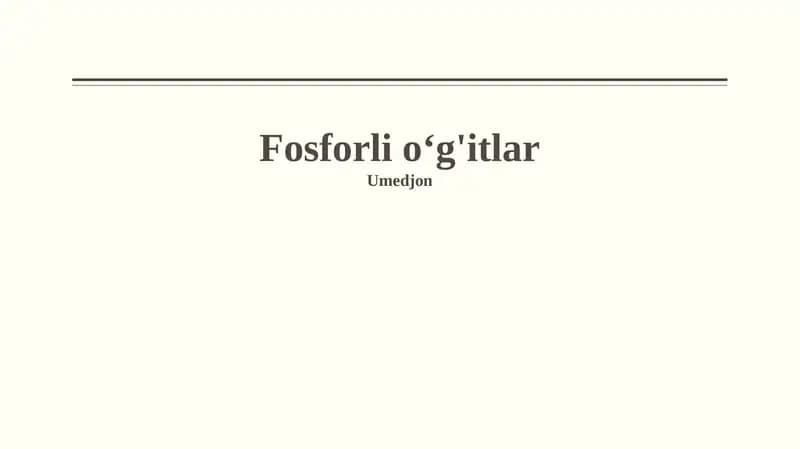 Fosforli o'g'itlar