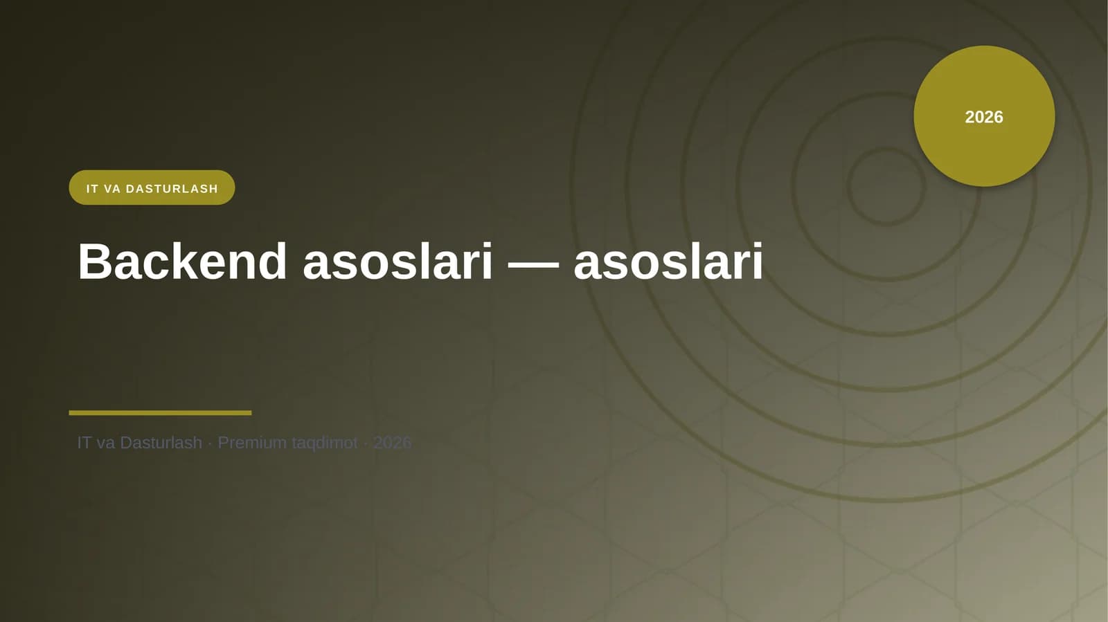 Backend asoslari — asoslari