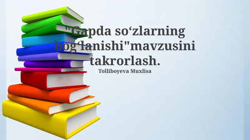 Bog'lovchi So'zlarni O'rganish Usullari