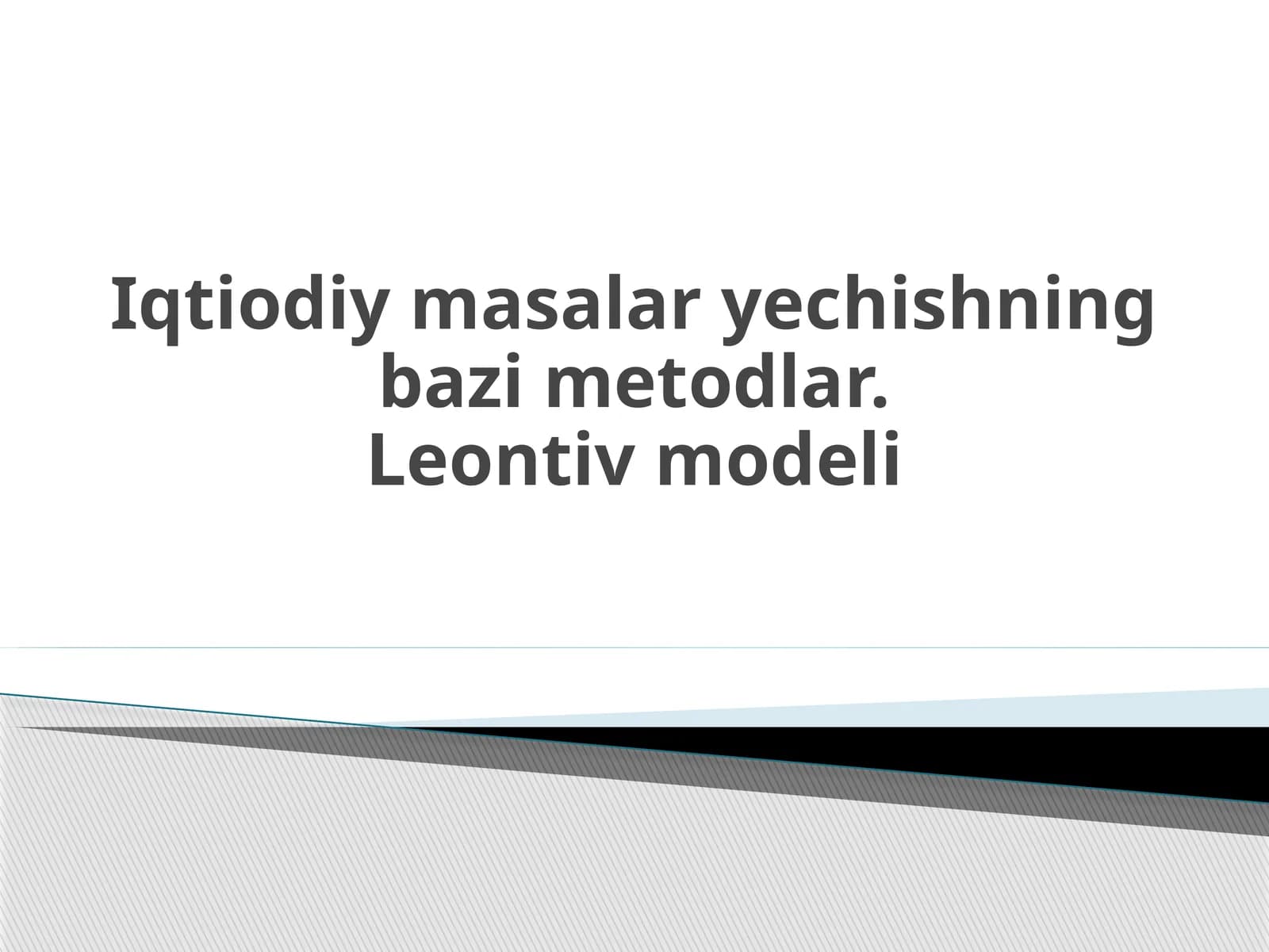 Leontiv modeli