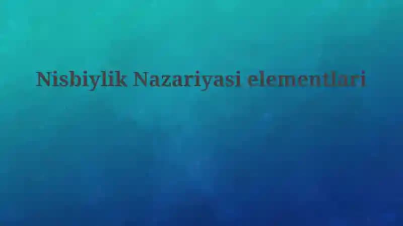 Maxsus nisbiylik nazariyasi