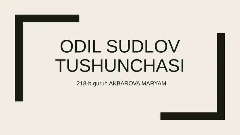 Odil sudlov tushunchasi