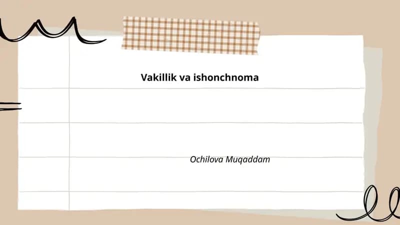 Vakillik va ishonchnoma