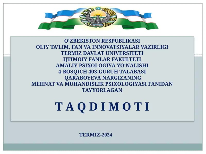 Xavfsizlik Psixologiyasi Sohasi