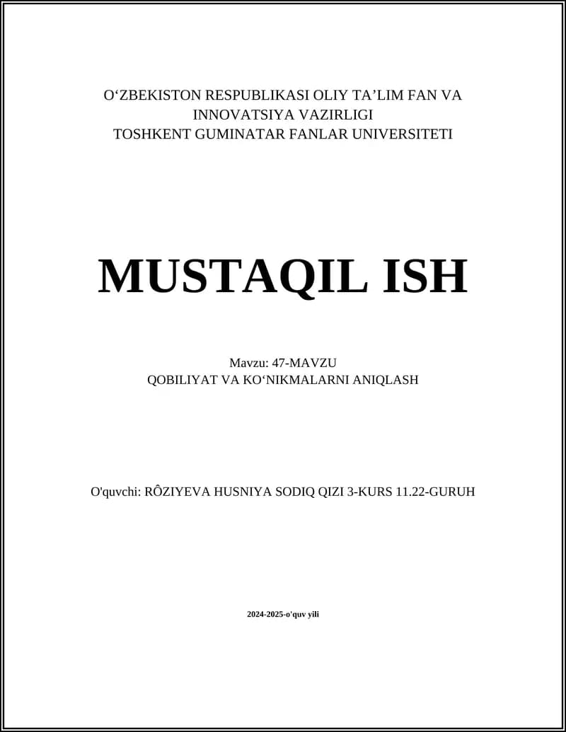 Test sinovlari