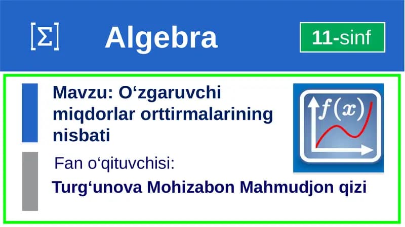 11-sinf Algebra