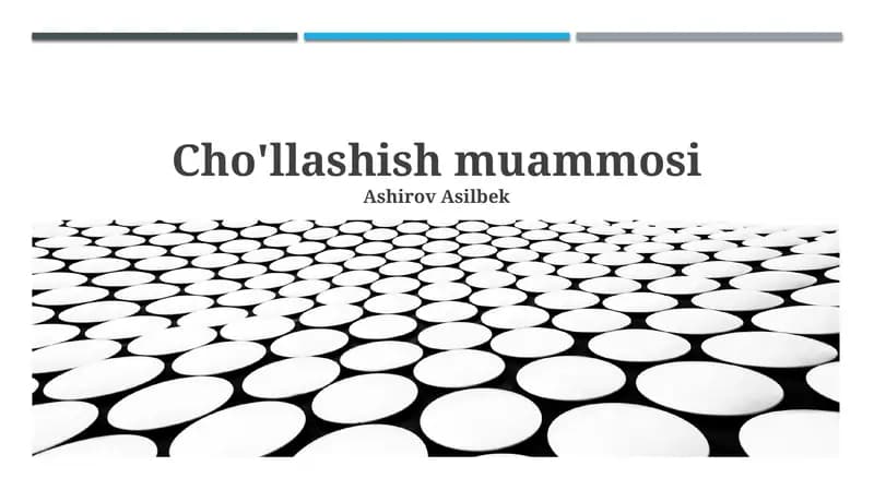Cho'llashish muammosi