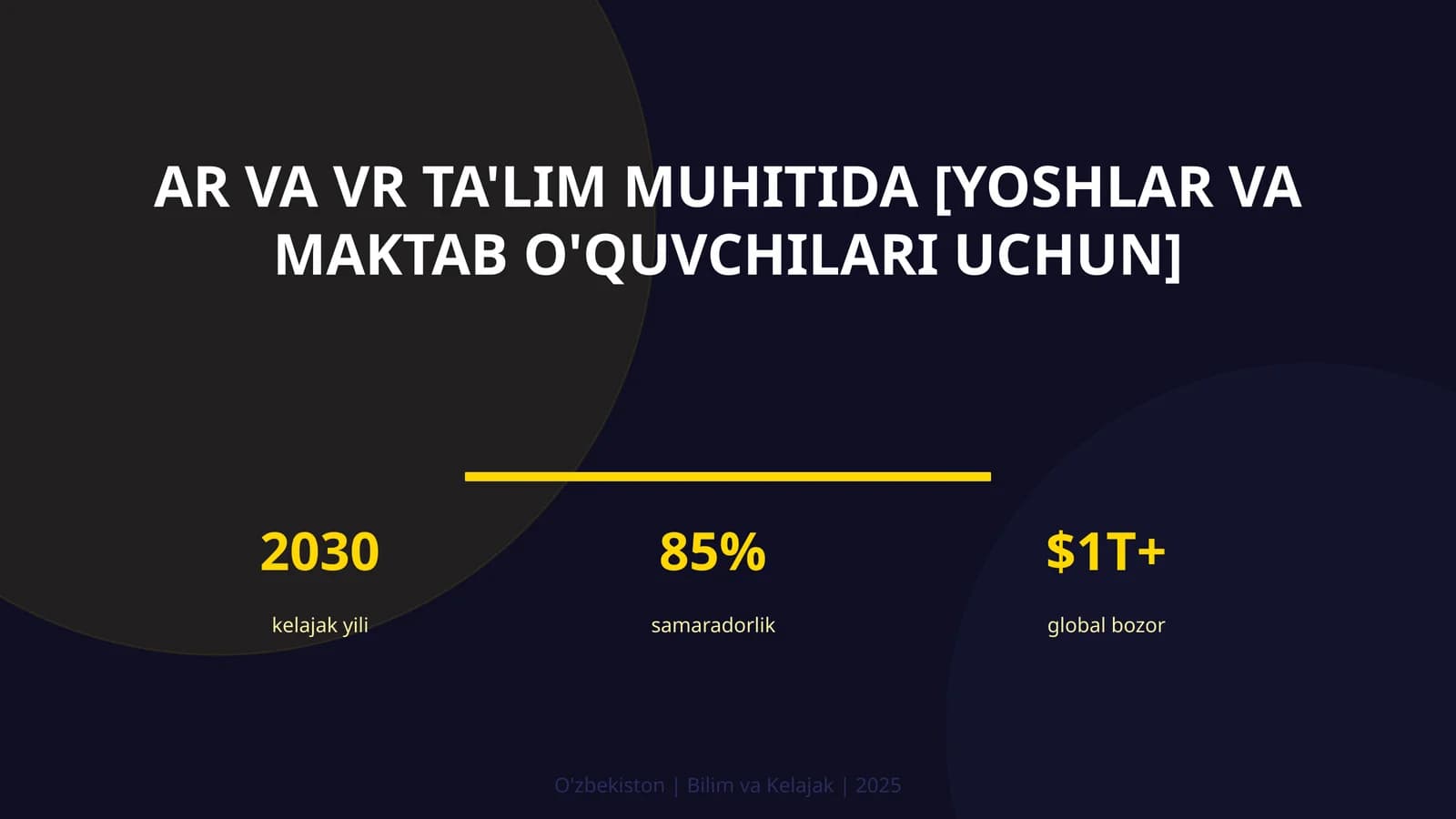 AR va VR ta'lim muhitida [YOSHLAR VA MAKTAB O'QUVCHILARI UCHUN]