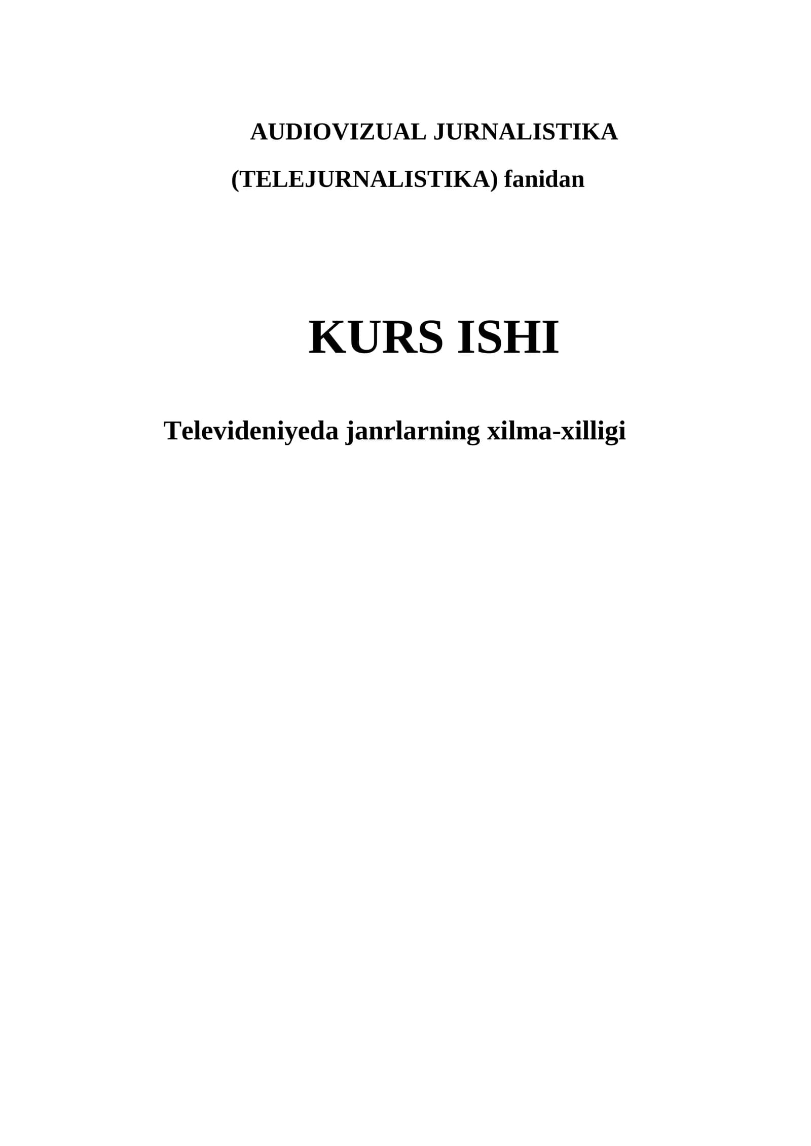 Televideniyeda janrlarning xilma-xilligi