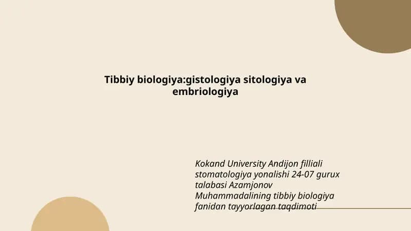 Tibbiy Biologiya