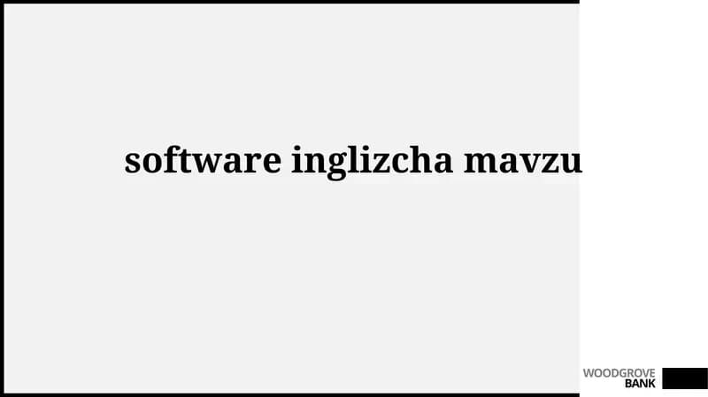 software Inglizcha mavzu