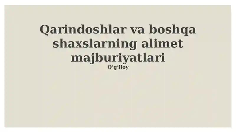 Aliment to'lash majburiyatlari