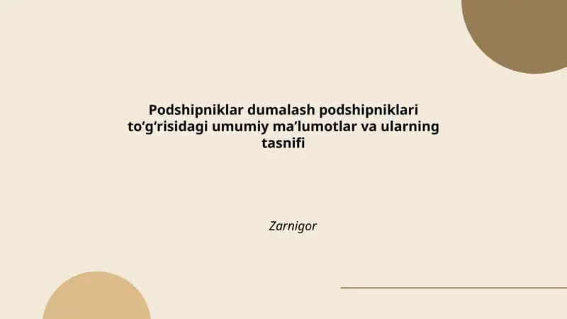 Dumalash podshipniklari