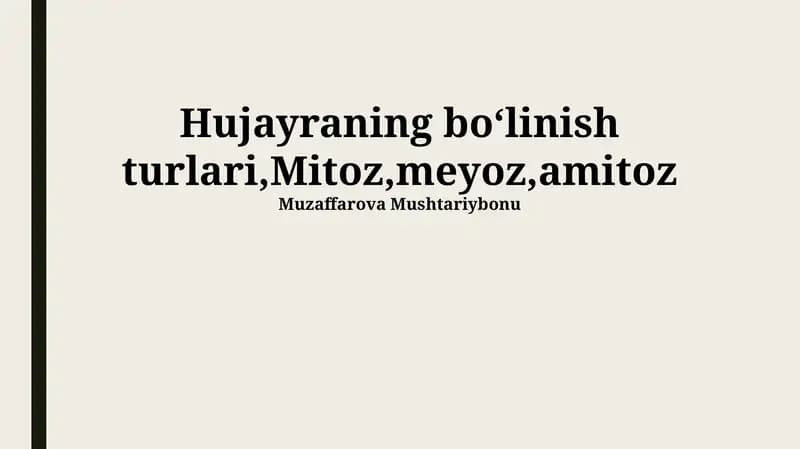 Mitroz va Meyozning taqqoslashi