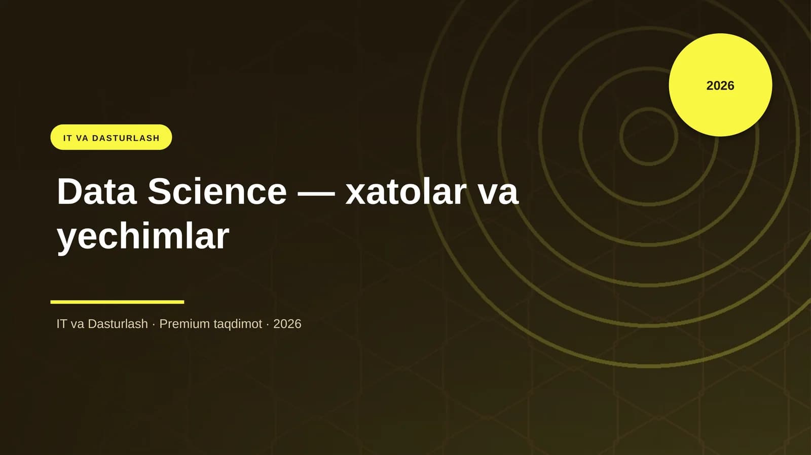 Data Science — xatolar va yechimlar