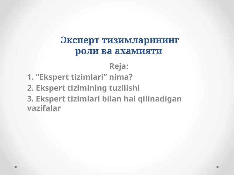 Ekspert tizimlari