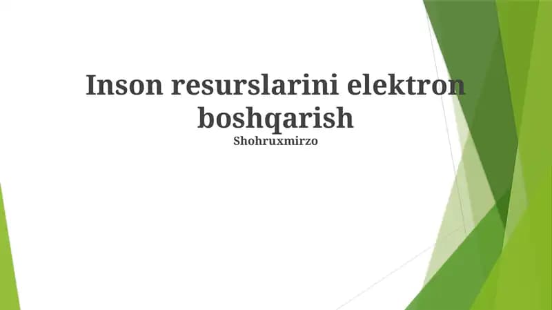 Inson resurslarini elektron boshqarish