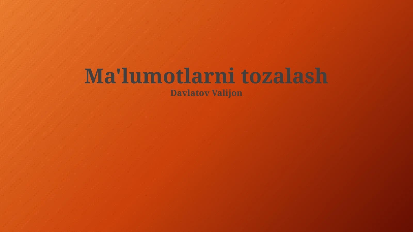 Ma'lumotlarni tozalash