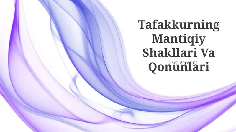 Tafakkurning Mantiqiy Shakllari Va Qonunlari