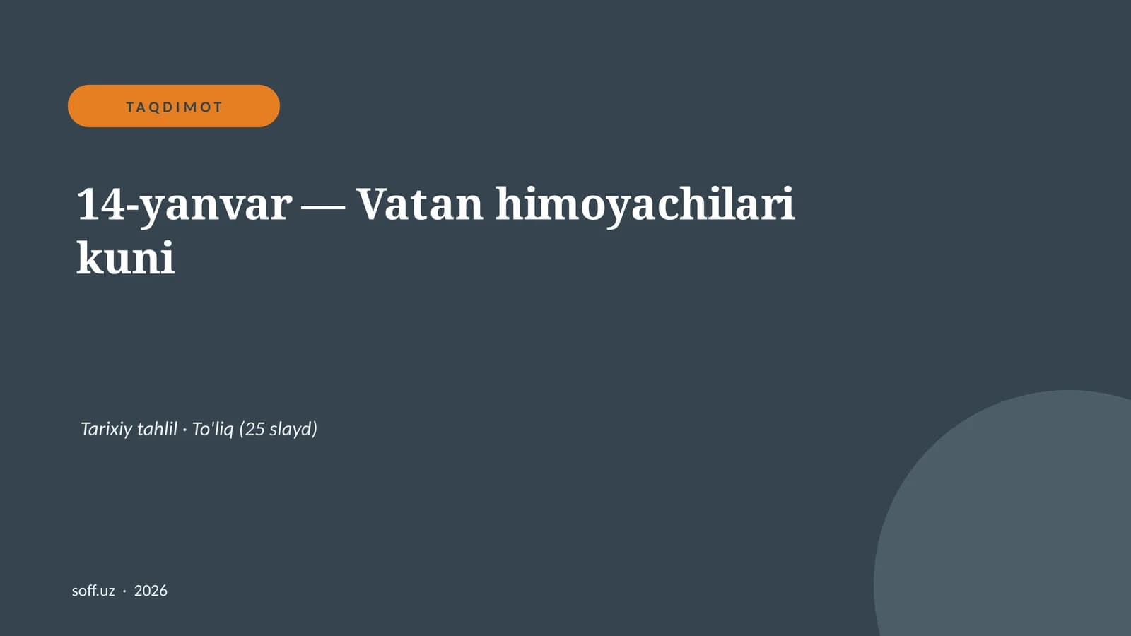 14-yanvar — Vatan himoyachilari kuni