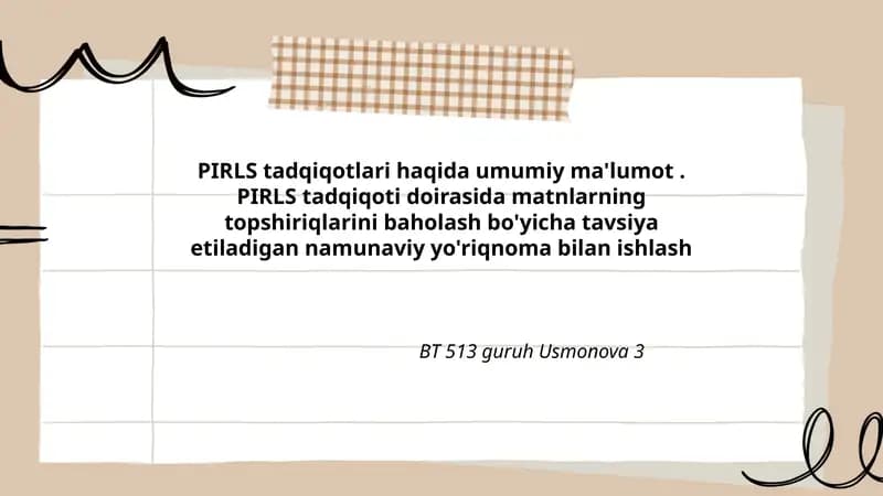 PIRLS tadqiqotlari haqida umumiy ma'lumot