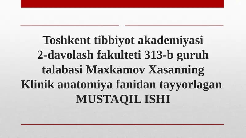Oyoqning topografik anatomiyasi