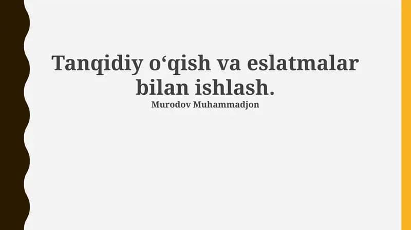 Ma'lumotlarni Tahlil qilish va Xulosa Chiqarish