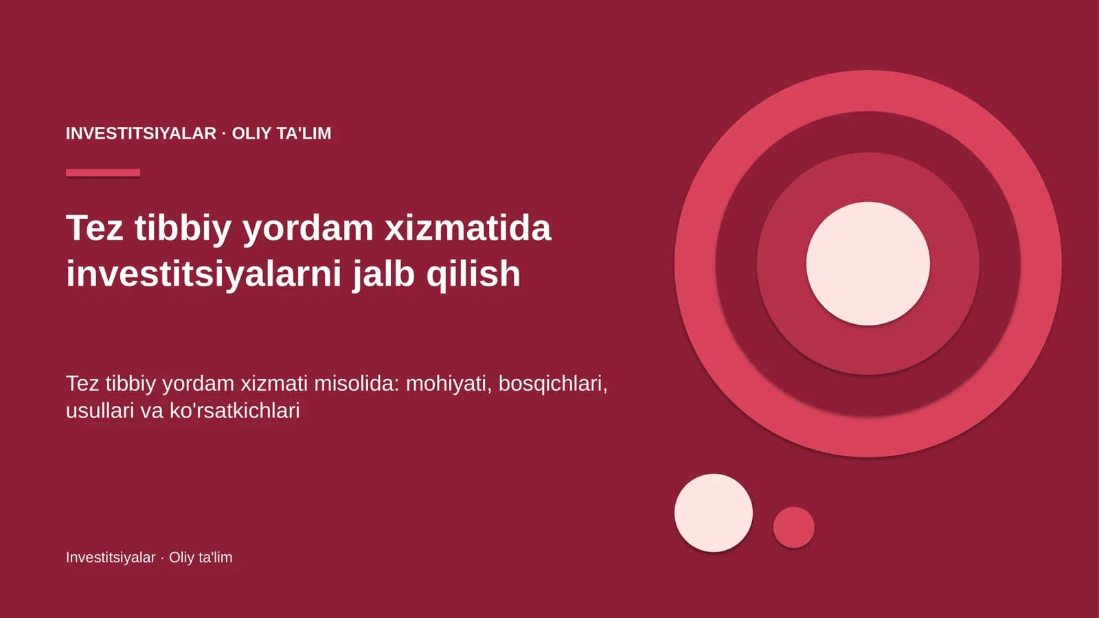 tez tibbiy yordam xizmatida investitsiyalarni jalb qilish 9368