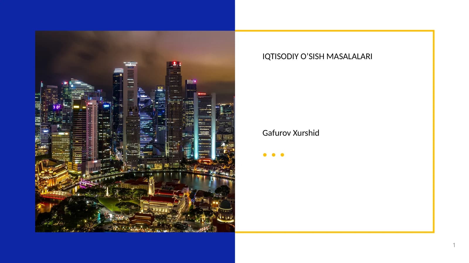 IQTISODIY O’SISH MASALALARI