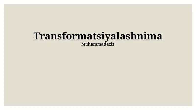 Transformatsiyalashnima