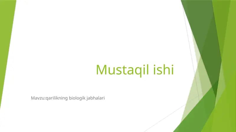 qarilikning biologik jabhalari