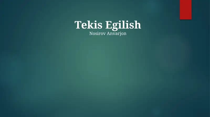 Tekis Egilish