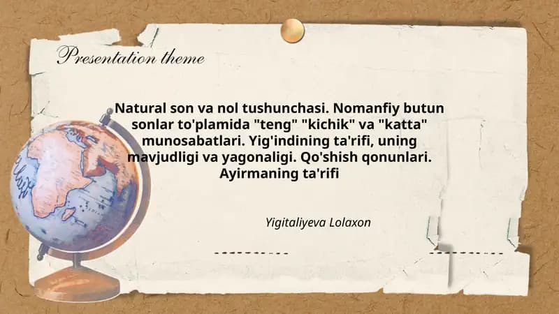 Natural son va nol tushunchasi