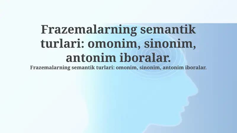 Frazeologizmlar