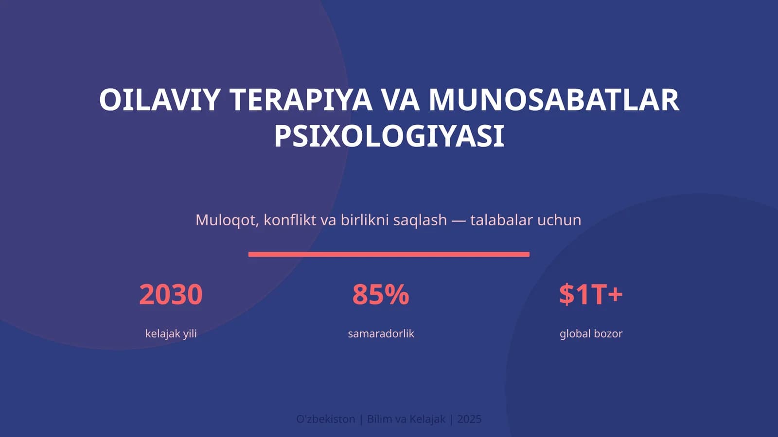 OILAVIY TERAPIYA VA MUNOSABATLAR PSIXOLOGIYASI