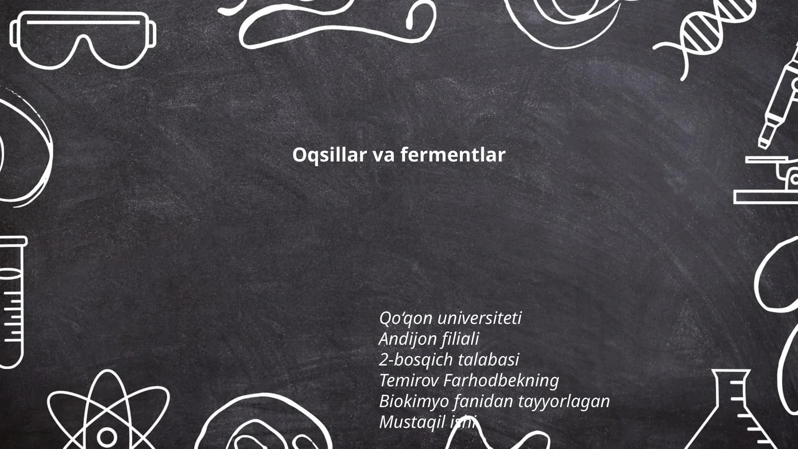 Biokimyo fanidan mustaqil ish