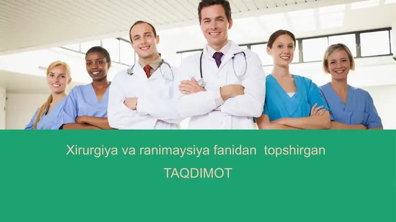 Xirurgiya va reanimatsiyada bintlarni qoʻllash