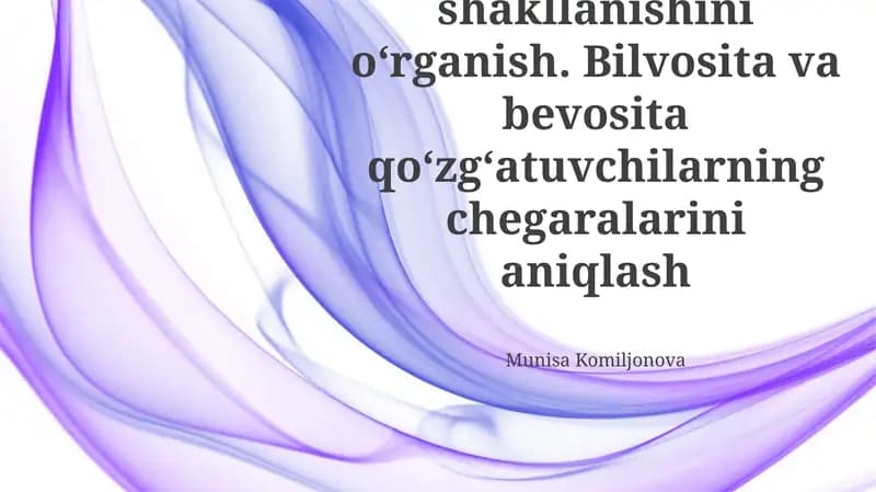 Shartli reflekslarning shakllanishini oʻrganish