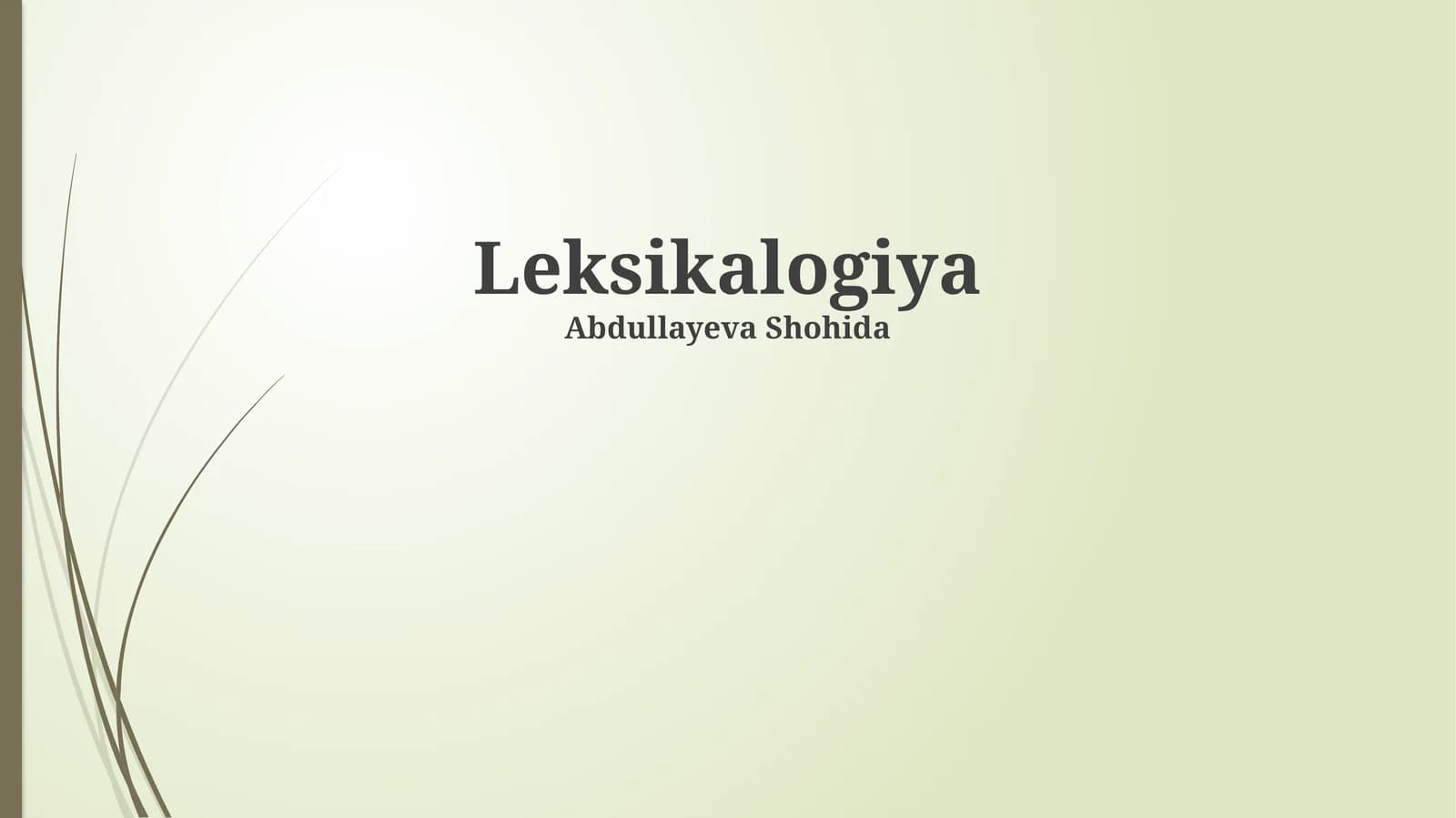 Leksikalogiya