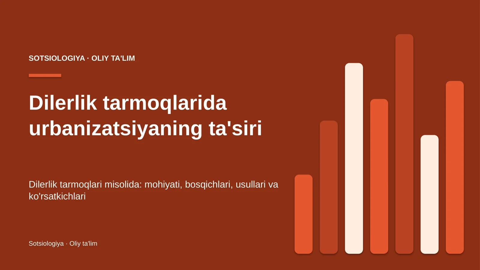 Urbanizatsiyaning ta'siri: mohiyati