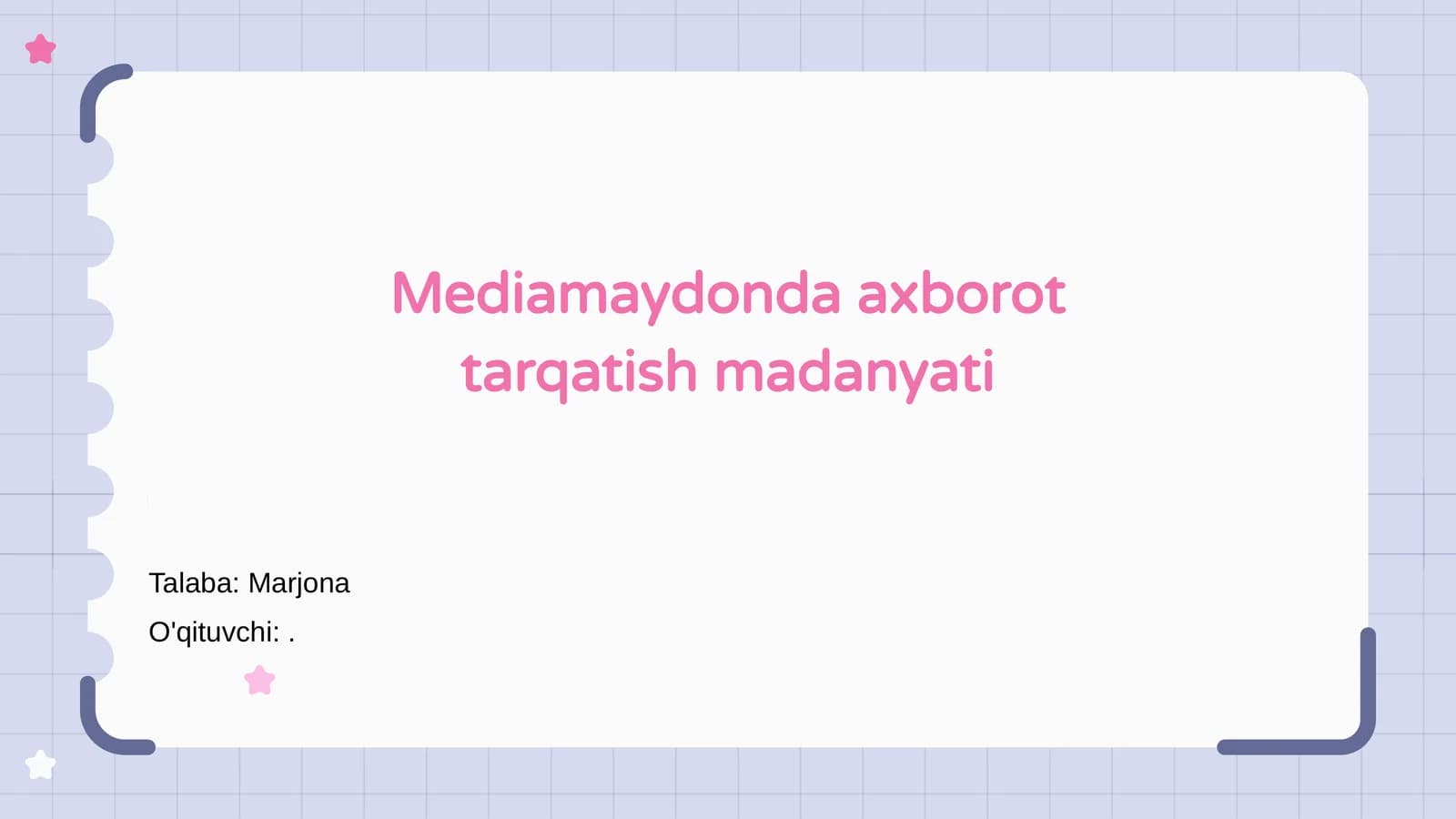 Mediamaydonda axborot tarqatish madaniyati