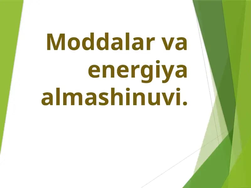 Moddalar va energiya almashinuvi